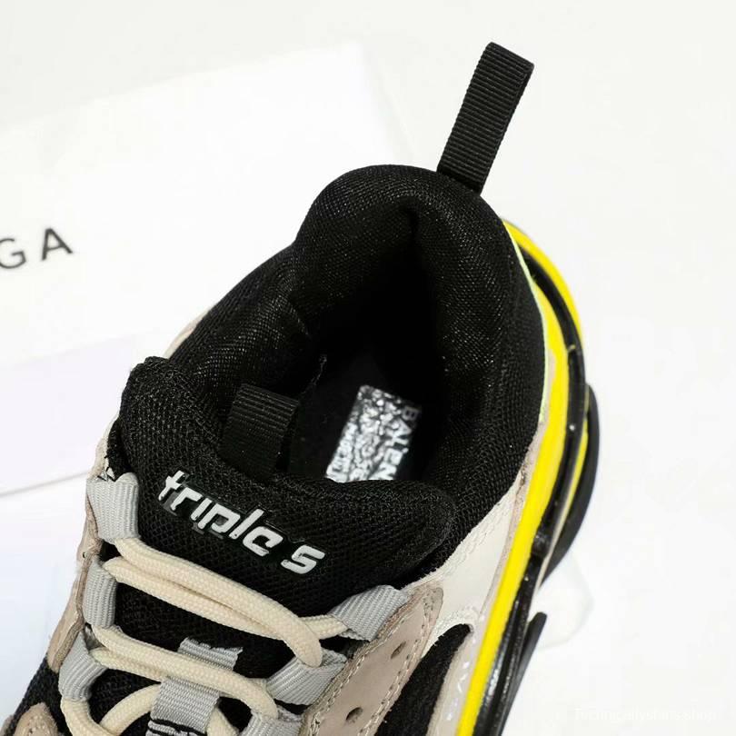 Men/Women Balenciaga Triple S  Sneaker Khaki/Black/Yellow