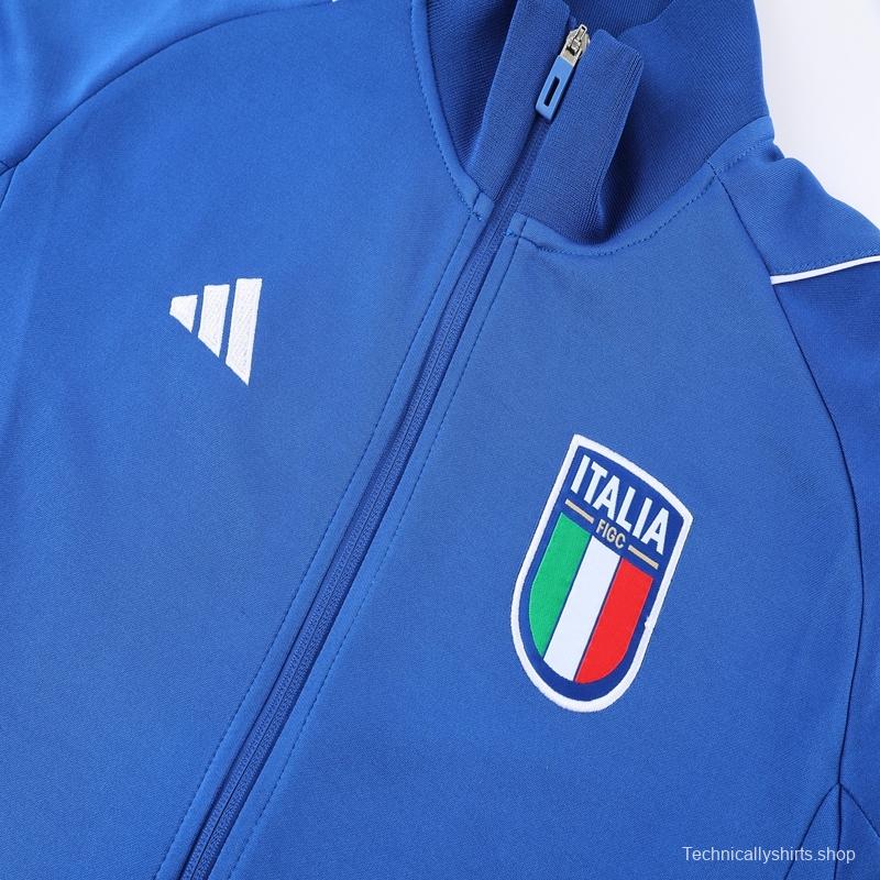 2022 Italy Navy Full Zipper Tracksuit