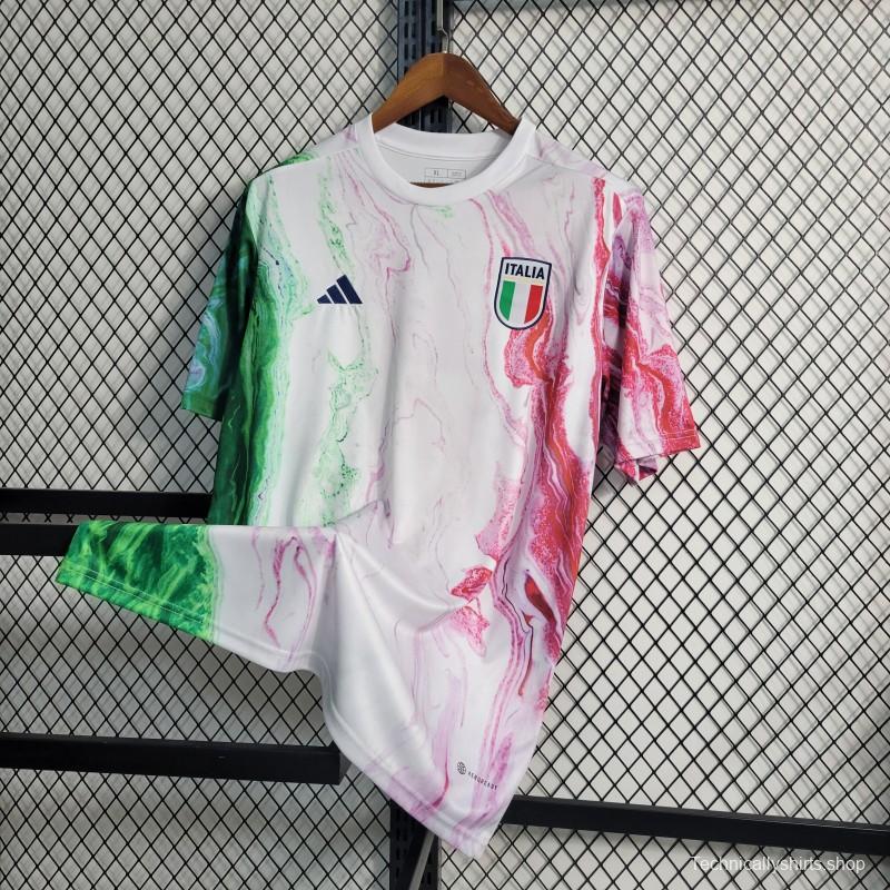 2023 Italy FIGC Pre-Match White Jersey