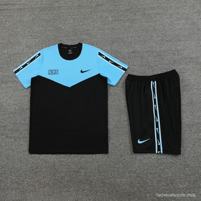 23/24 NIKE Black/Blue Short Sleeve Jersey+Pants