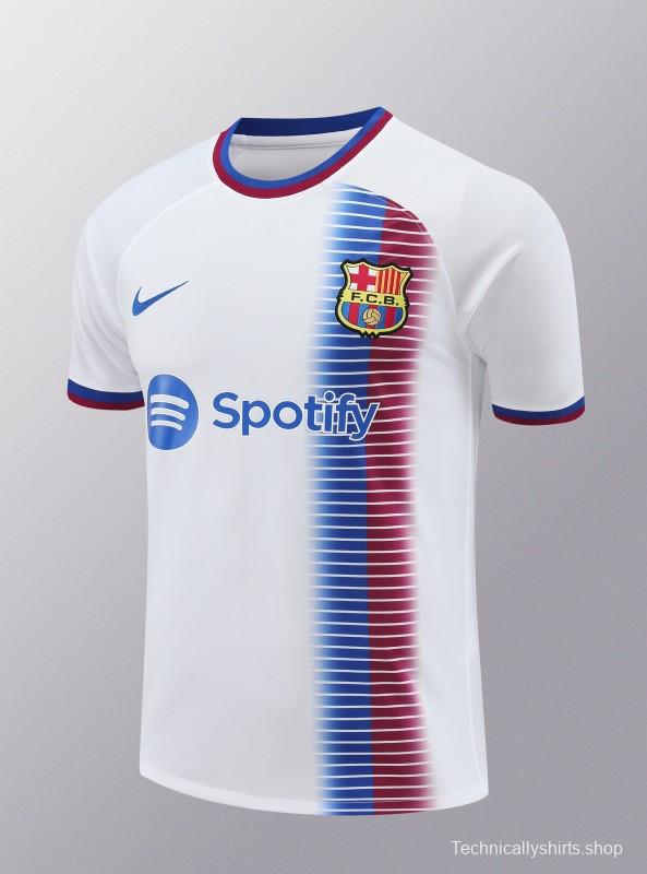 23/24 Barcelona White Short Sleeve Jeresy+Shorts