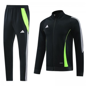 2024 Adidas Black/Green Full Zipper Jacket+Pants