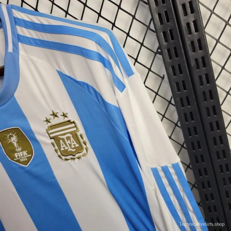 2024 Argentina Home Long Sleeve Jersey With Champion Patch