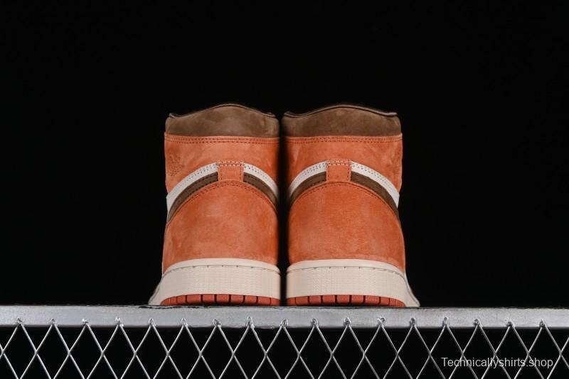 Nike Air Jordan 1 High OG Basketball Shoes in Dusted Clay & Dune Colorway - FQ2941-200