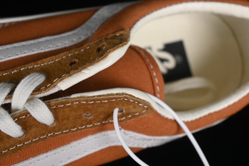 Vans Old Skool Reissue 136 High-End Series Round Toe Orange Canvas Vulcanized Shoes - VN000MT6BKQ