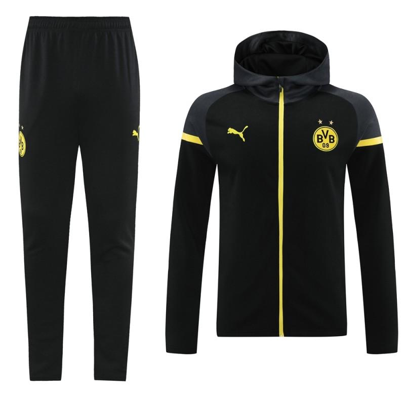 24/25 Borussia Dortmund Black Hoddie Full Zipper Jacket +Long Pants