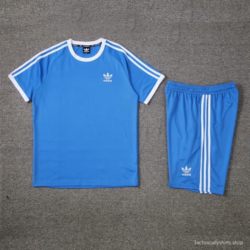 24/25 Adidas Original Blue Short Sleeve Jersey+Shorts