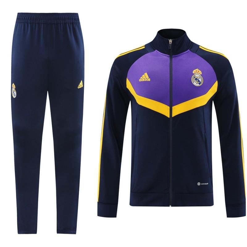 24/25 Real Madrid Black/Purple Full Zipper Jacket +Long Pants