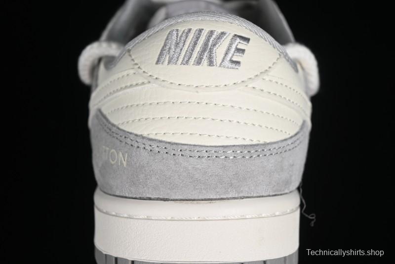 Nike SB Dunk Low LV Collaboration - Beige Grey Strap Pig Suede Anniversary High-End Custom Low-Top Casual Sneakers - SJ2068-237