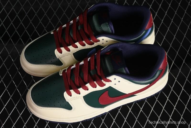 Nike SB Dunk Low Retro Skateboarding Shoes with Gorge Green and Red Swoosh Design - FV8106-361