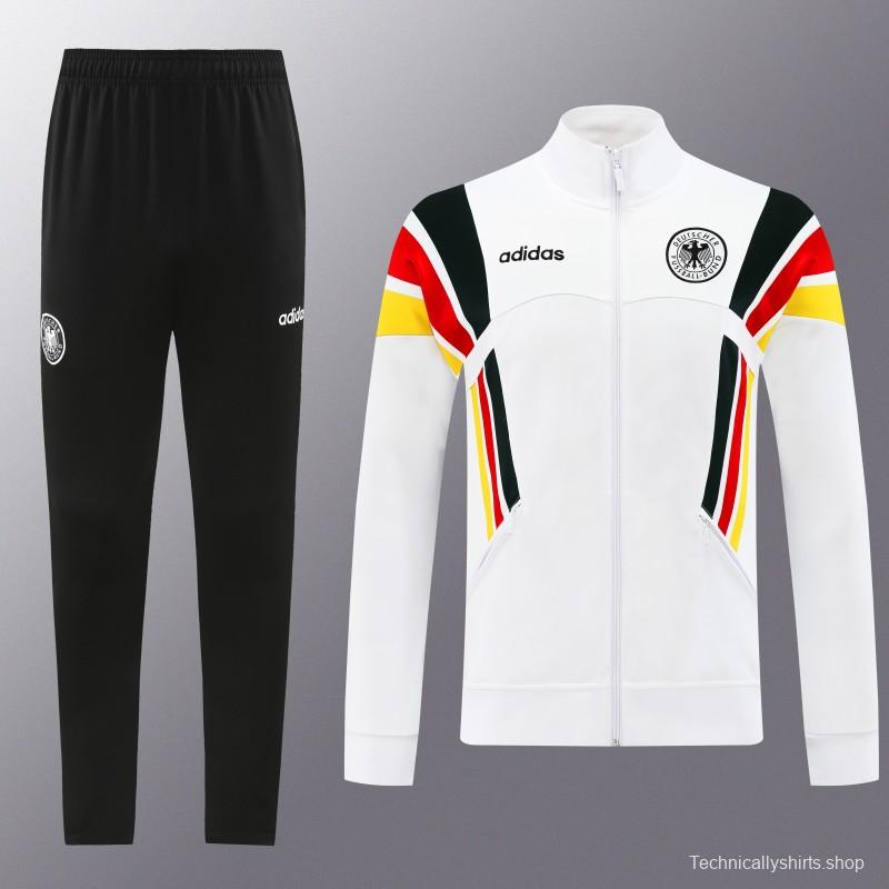 2024 Germany White Full Zipper Jacket +Long Pants