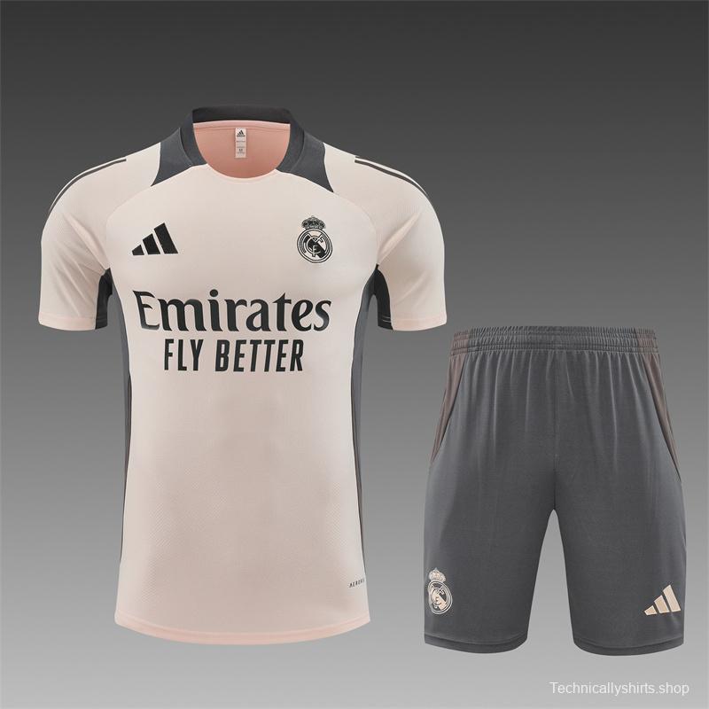 24/25 Real Madrid Pink Short Sleeve Jersey+Shorts