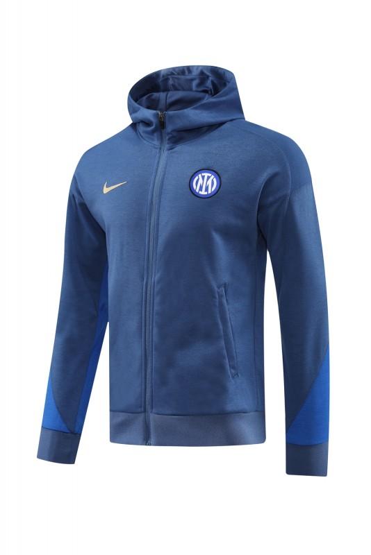 24/25 Inter Milan Blue Hoodie Full Zipper Jacket +Long Pants