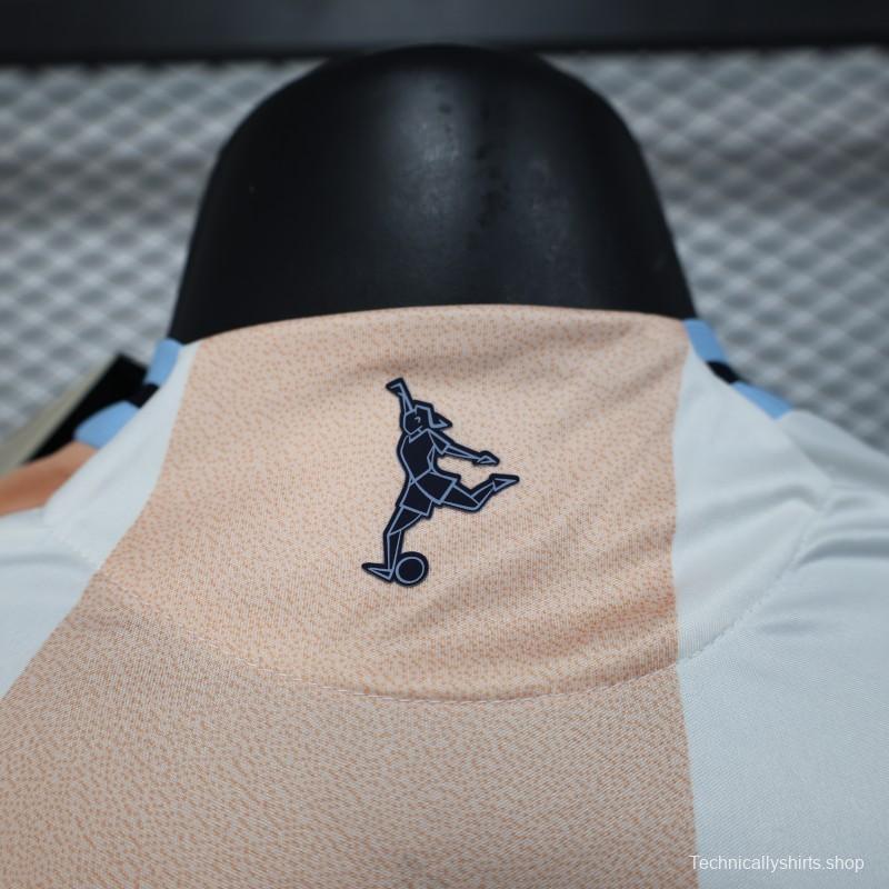 Player Version 2025 Spain Pre-Match White with Geometric Pattern Jersey