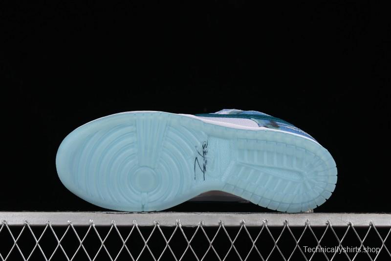 Nike Futura x Dunk Low Pro SB Skate Shoes with Tie-Dye Design - HF6061-400