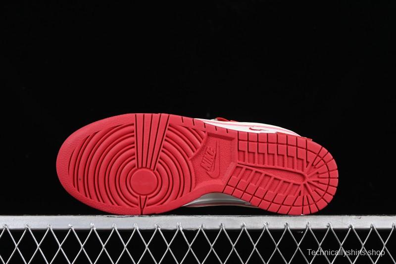 Nike SB Dunk Low Supreme Collaboration - Beige Red Mini Swoosh Anniversary Custom Low-Top Casual Skate Shoes - DJ2024-004