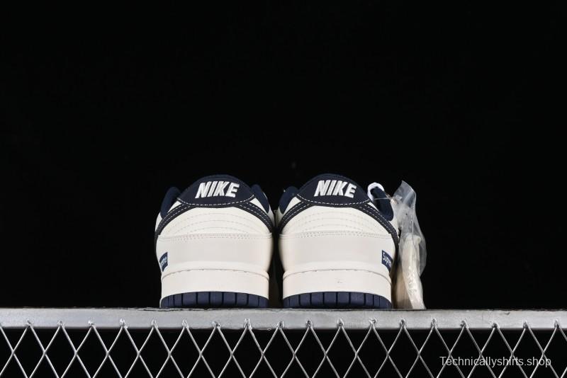 Nike SB Dunk Low Supreme Collaboration - Dark Blue Canvas Anniversary High-End Custom Low-Top Casual Skate Shoes - BB6698-511