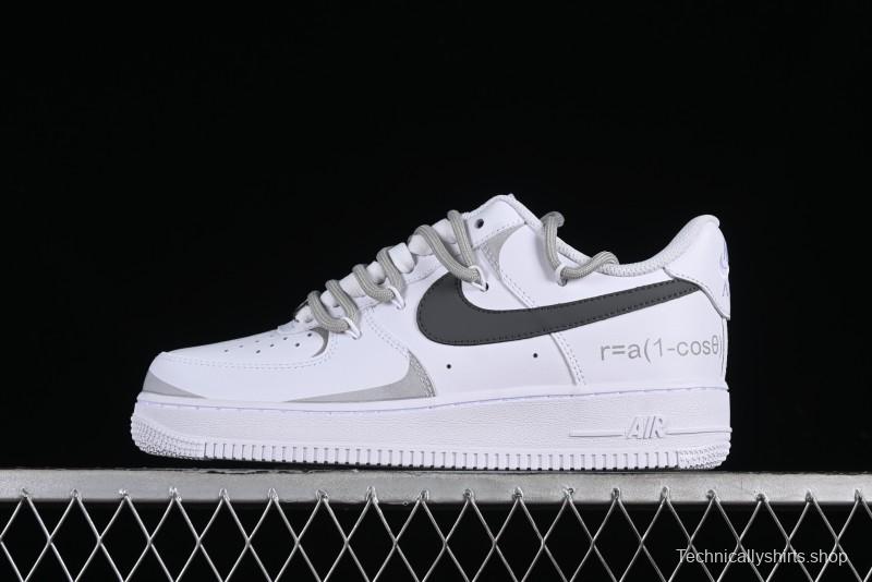 Nike Air Force 1 '07 Low Spray Paint White Grey Strap Low-Top Casual Sneakers - ZH0316-017