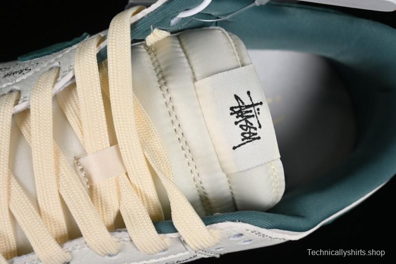 Nike SB Dunk Low Stussy Collaboration Beige Green Mini Swoosh Anniversary Custom Low-Top Casual Sneakers - CF3688-006