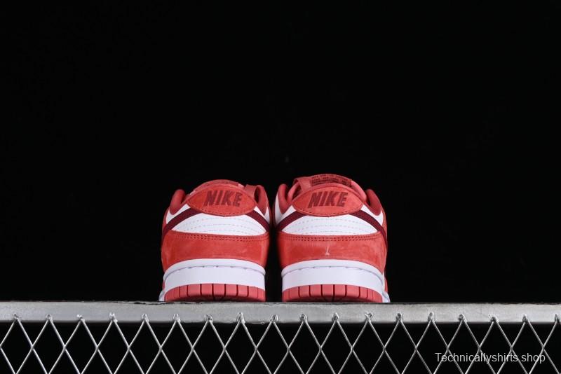 Nike SB Dunk Low Retro Valentine's Day 2024 White Rose Red Skateboarding Shoes - FQ7056-100