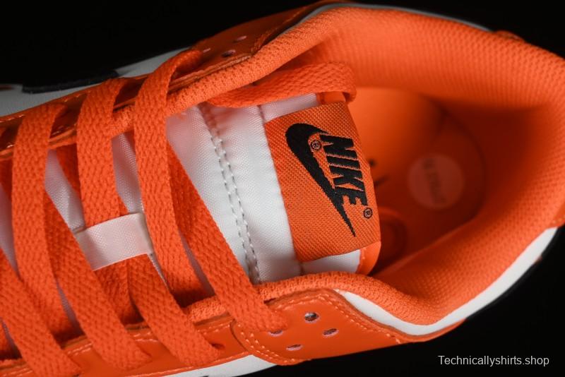 Nike SB Dunk Low Casual Skate Shoes in White, Orange, and Black - DH9765-003