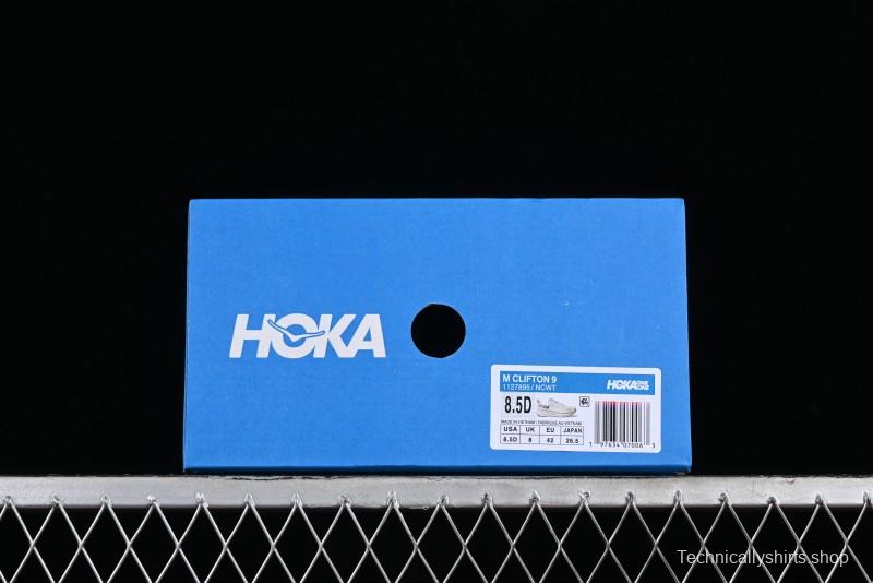 HOKA ONE ONE CLIFTON 9 Running Shoes with Lightweight Knit Mesh and Enhanced Cushioning - 1127895 NCWT
