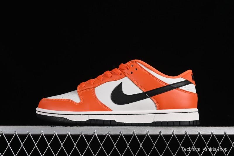 Nike SB Dunk Low Casual Skate Shoes in White, Orange, and Black - DH9765-003