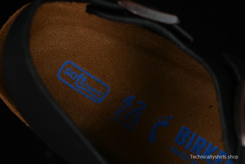 Birkenstock Birkenstock Sandals Series Black Leather with Soft Cushioning Cork Midsole - T.D4