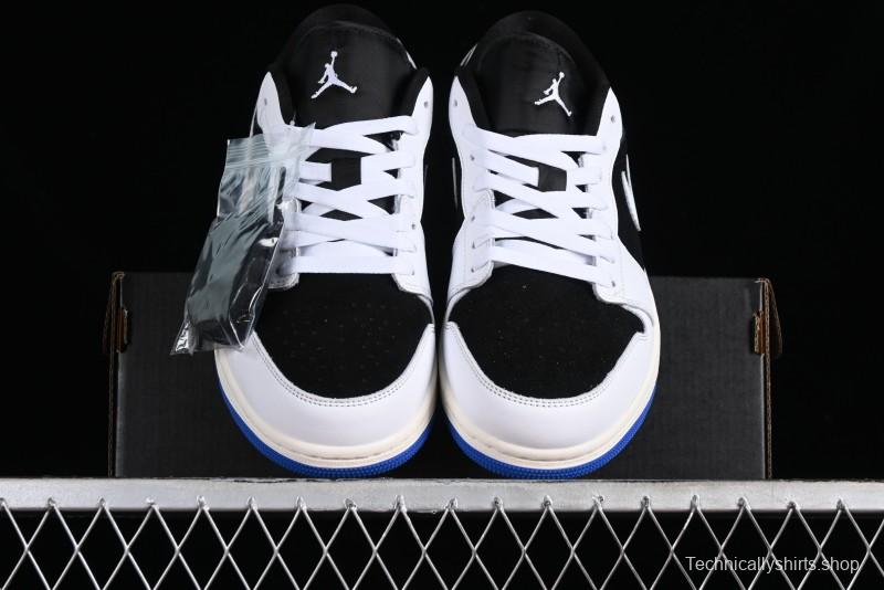 Nike Air Jordan 1 Low "Quai 54" Casual Sneakers in White Black Blue - HQ0764-001