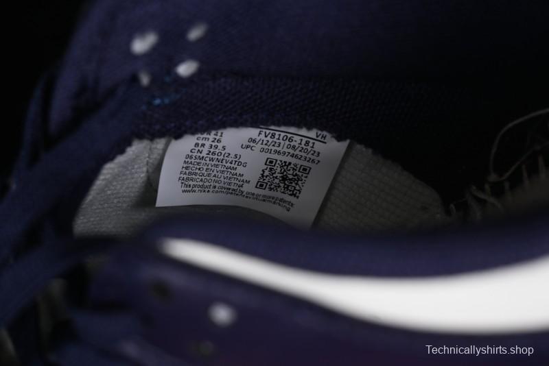 Nike Dunk Low Retro SB Skateboarding Shoes in Navy Blue with Purple Gold White Colorway - FV8106-181