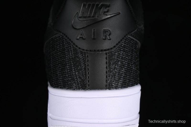 Nike Air Force 1 '07 Low 2.0 Black Flyknit Casual Sneakers - CI0051-300