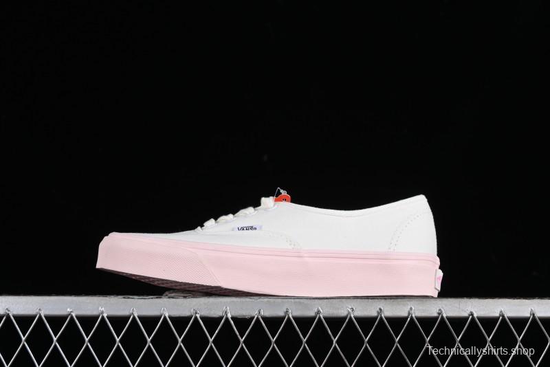 Vans Authentic White Pink Canvas Skate Shoes - VN0009PVCY7
