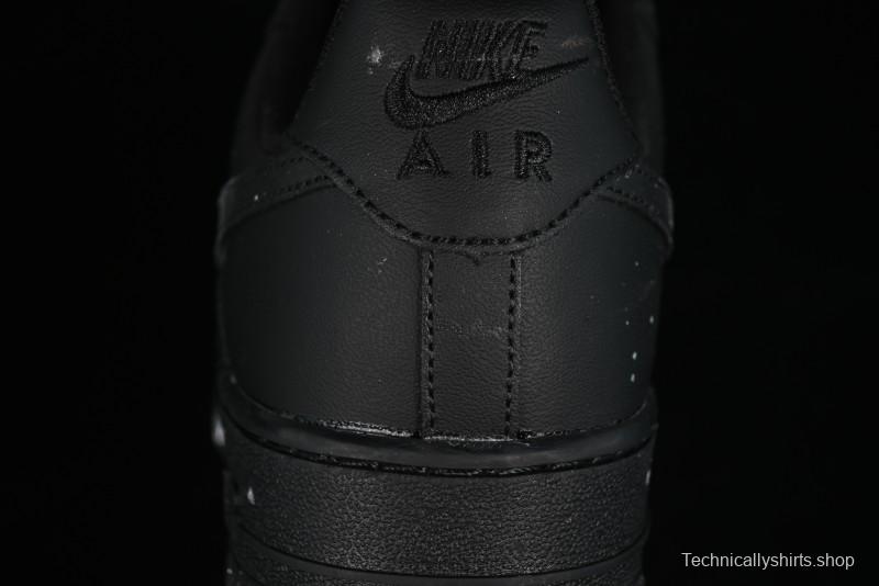 Nike Air Force 1 '07 Low Graffiti Black Silver Anime Hand-Painted Casual Sneakers - CW2288-012