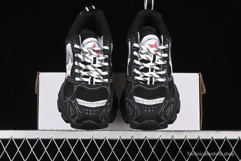 Dior Chrono Round Toe Lace-Up Lifestyle Casual Running Sneakers - 6865 WHITE BLACK