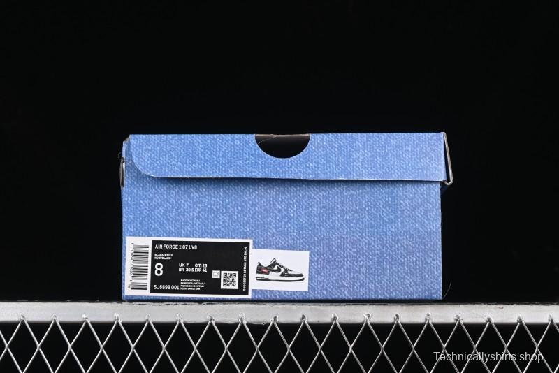 Nike Air Force 1 '07 Low Levi's Collaboration Double Swoosh Beige Black Casual Sneakers - SJ6698-001