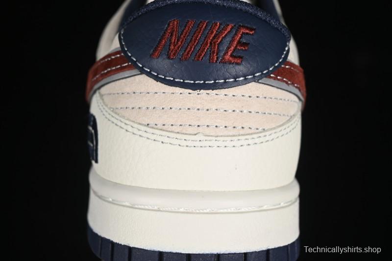 Nike SB Dunk Low The North Face Collaboration - Two-Tone Red Brown Swoosh Anniversary Custom Low-Top Casual Skate Shoes - DJ2024-036