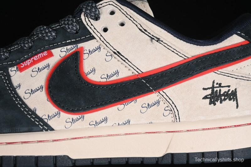 Nike SB Dunk Low Stussy Collaboration - Anniversary High-End Custom Low-Top Casual Skate Shoes - DQ1098-520