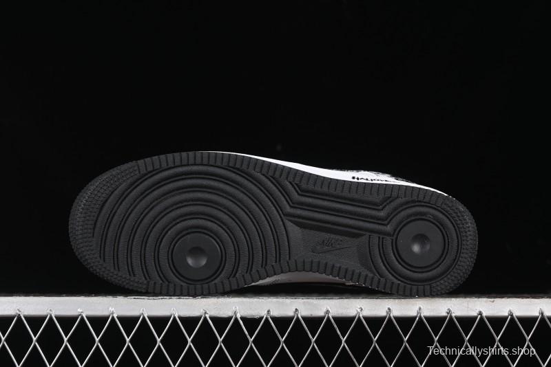 Nike Air Force 1 '07 Low Casual Sneakers with Black and White Hand-Drawn Anime Design - CT2585-100