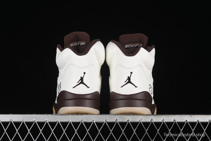 Nike Air Jordan 5 Retro Basketball Shoes in White/Tan - DD9336-200