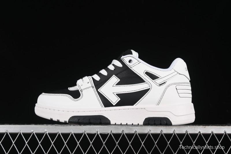 Off-White Out Of Office Low-Top Fashion Sneakers in White Black - AJD4