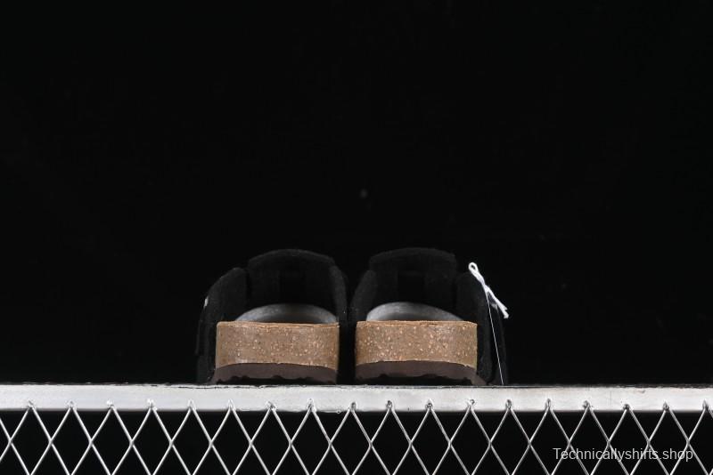 Birkenstock Half Open Toe Sandals with Smokeless Coal Wool Upper - G.D4