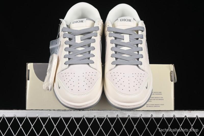 Nike SB Dunk Low Dior Collection - Beige Grey Blue Hook Anniversary High-End Custom Low-Top Casual Sneakers - XD6188-042