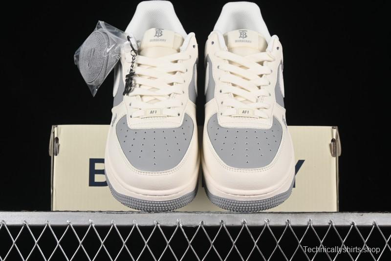 Nike Air Force 1 '07 Low Burberry Collaboration - Beige Grey Low-Top Casual Sneakers - BB8588-225