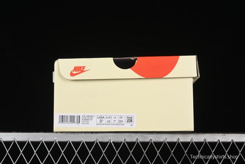 Nike Travis Scott x Fragment Design x Air Jordan 1 Low OG SP AJ1 Retro Sneakers - SJ2068-117