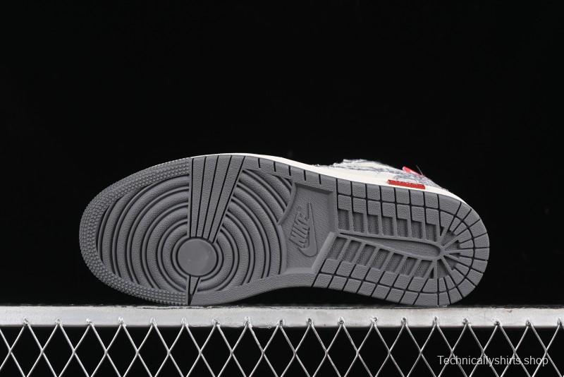 Nike Air Jordan 1 Low AJ1 Dior Collaboration - Grey Blue Red Label Retro Basketball Shoes - SJ9950-037