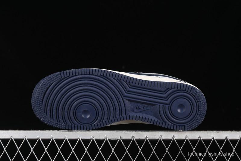 Nike Air Force 1 '07 Low Stussy Collaboration - Grey Pigskin Blue Sole Low-Top Casual Sneakers - XZ3318-028