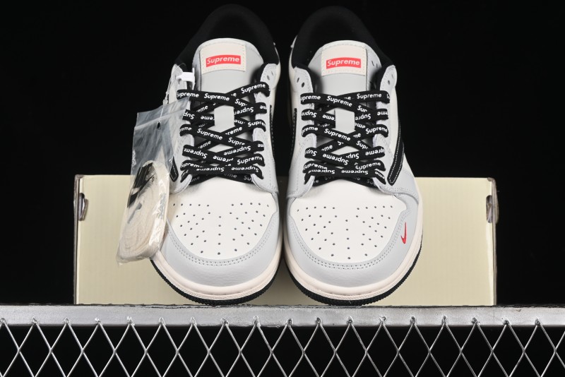 Nike Travis Scott x Fragment Design x Air Jordan 1 Low OG SP AJ1 Supreme Collaboration - Mist Blue Low-top Casual Sneakers - SJ2068-119