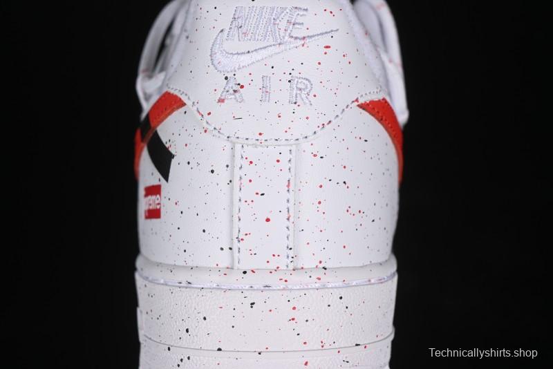 Supreme x Nike Air Force 1 '07 Low Casual Sneakers with Broken Swoosh and Anime-Inspired Spray Paint Design - CU9225-101