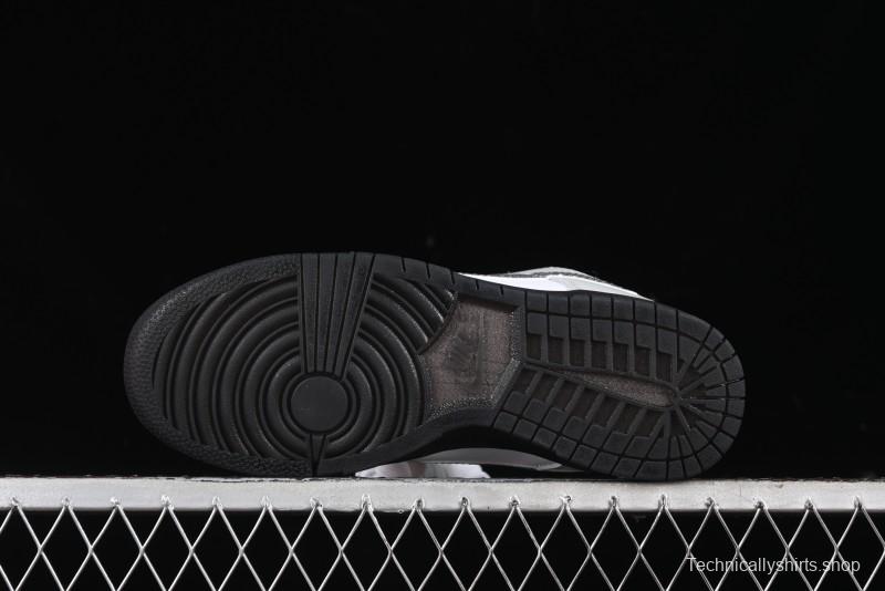 Nike Dunk Low "Glitter Swoosh" Light Silver SB Low-Top Casual Skate Shoes - HQ3462-191