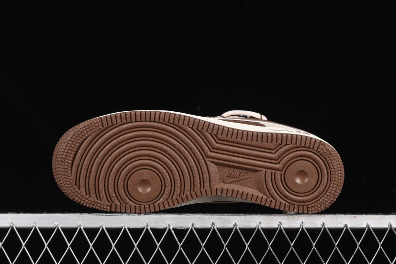 Nike Air Force 1 '07 Low Gucci Collaboration - Brown Coffee Drawstring Low-Top Casual Sneakers - SJ1198-400